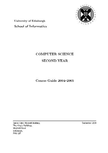 University of Edinburgh School of Informatics COMPUTER ...