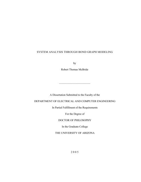 SYSTEM ANALYSIS THROUGH BOND GRAPH MODELING by ...