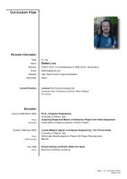 Curriculum Vitae - Department of Computer Science - ETH ZÃ¼rich