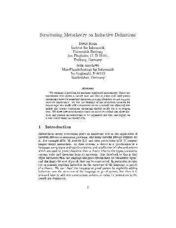 Structuring Metatheory on Inductive 9eBnitions David Basin Institut ...