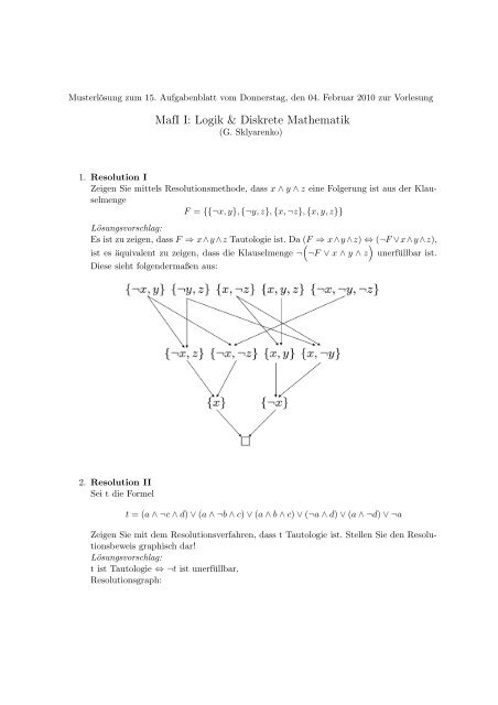 MafI I: Logik & Diskrete Mathematik