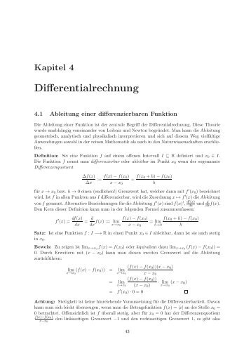 Differentialrechnung