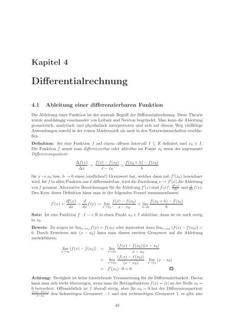 Differentialrechnung