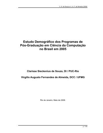 Estudo Demográfico dos Programas de Pós-Graduação em Ciência ...