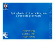 Aplicação de técnicas de PLN para a qualidade de software - pucrs