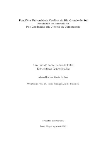 Um Estudo sobre Redes de Petri Estocásticas Generalizadas