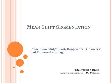 MEAN SHIFT SEGMENTATION - Faculty of Computer Science