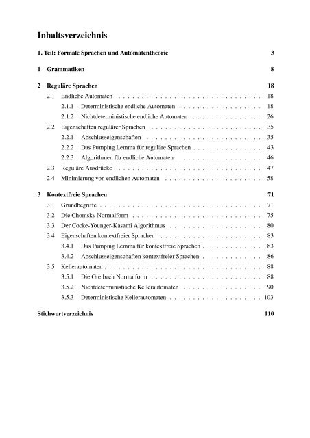 1. Teil: Formale Sprachen und Automatentheorie - Faculty of ...