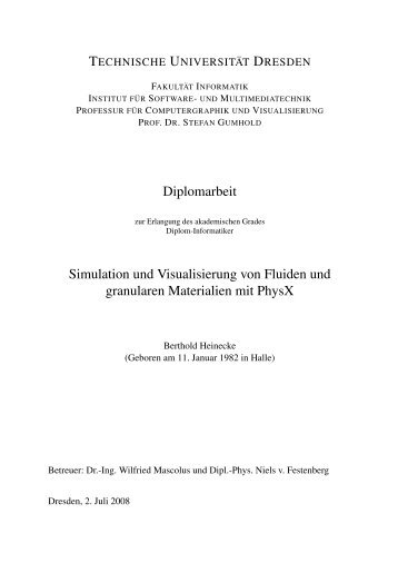 Diplomarbeit Simulation und Visualisierung von Fluiden und ...