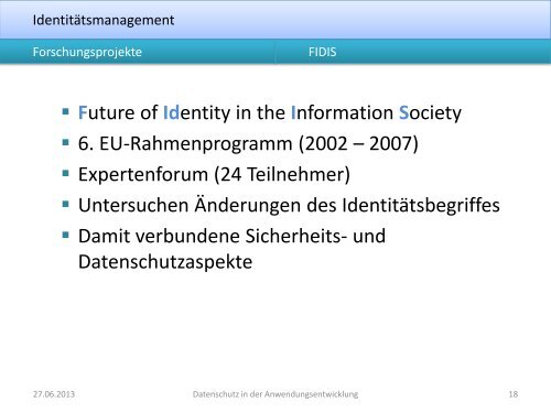 Identitätsmanagement - Fakultät Informatik