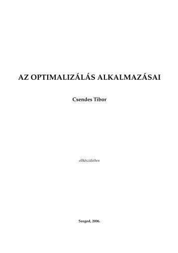 AZ OPTIMALIZÂ´ALÂ´AS ALKALMAZÂ´ASAI