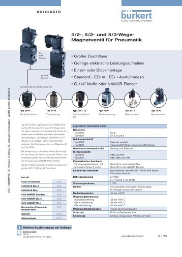 3/2-, 5/2- und 5/3-Wege- Magnetventil für Pneumatik