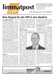 Reto Siegrist für die CVP in den Stadtrat - CVP Kanton Zürich