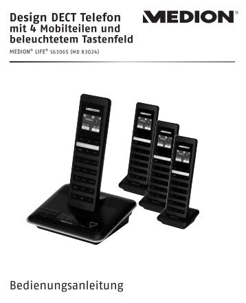 Design DECT Telefon mit 4 Mobilteilen und beleuchtetem ... - Medion