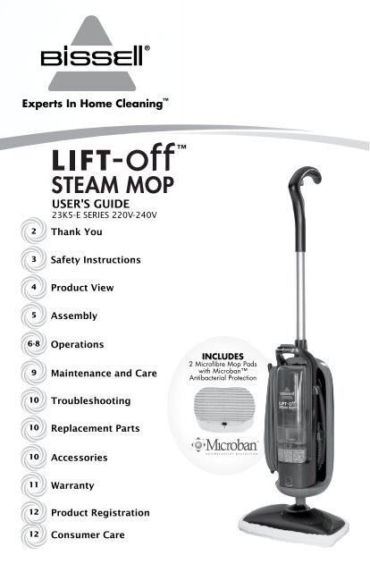 Bissell Powerfresh Pet Lift-Off Steam Mop