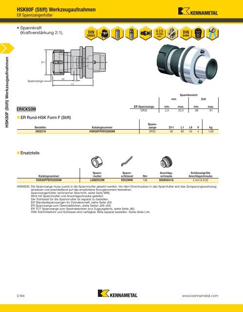 Kennametal WERKZEUGSYSTEME13 — HSK — A-12-02809DE