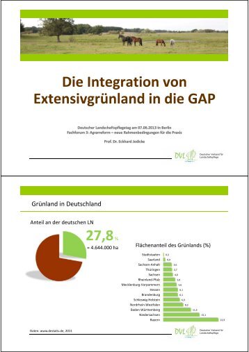 Die Integration von Extensivgrünland in die GAP Prof. Dr. Eckhard ...