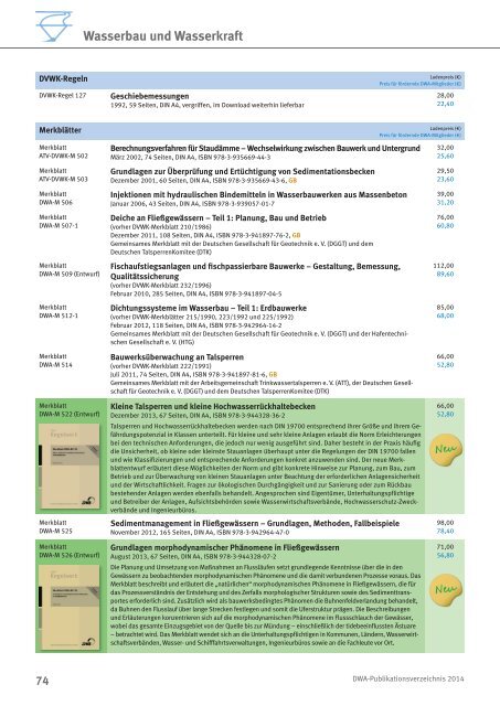 Publikations- verzeichnis - DWA - Deutsche Vereinigung für ...