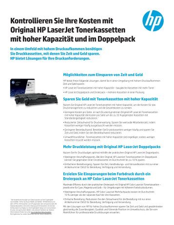 Kontrollieren Sie Ihre Kosten mit Original HP LaserJet ...