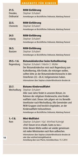 Jahresplan - Bistum Dresden-Meißen