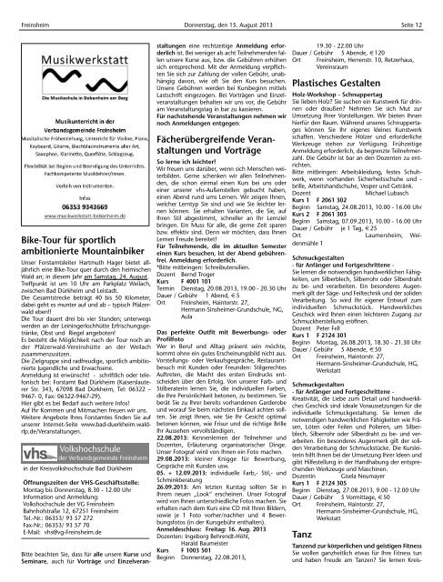 Verbandsgemeinde Freinsheim - Urlaubsregion Freinsheim