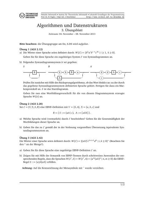 3. Übung - Fakultät Informatik