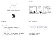 Systems Programming Welcome all! Visiting Card . . . some more ...