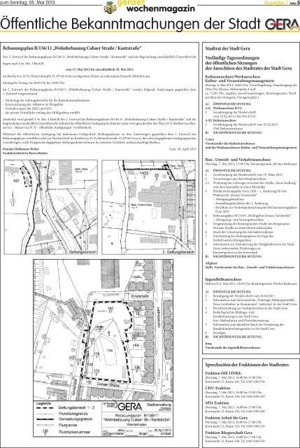 Öffentliche Bekanntmachungen der Stadt - Stadt Gera