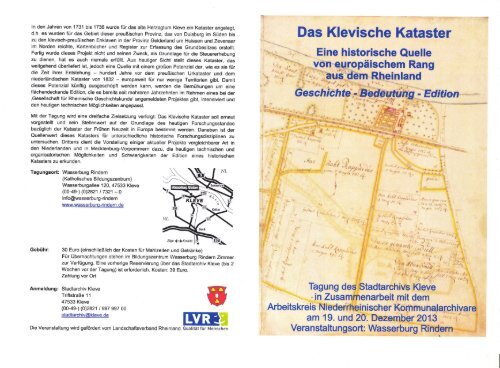 Klevisches Kataster - Archive in NRW