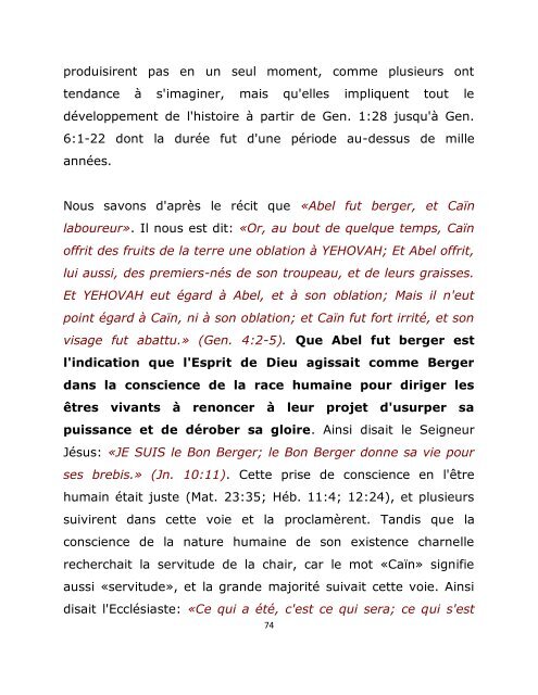 L'origine biblique de l'homme.