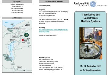 18. September 2012 im Schloss Hasenwinkel - Interdisziplinäre ...