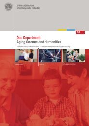 Das Department Aging Science and Humanities - Interdisziplinäre ...