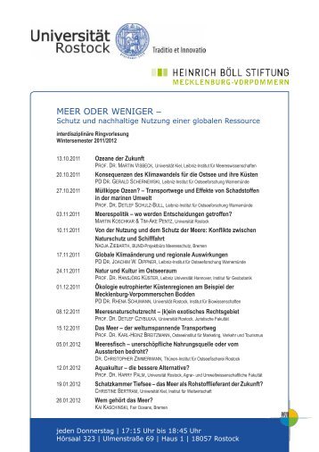 Flyer (pdf) - Interdisziplinäre Fakultät - Universität Rostock