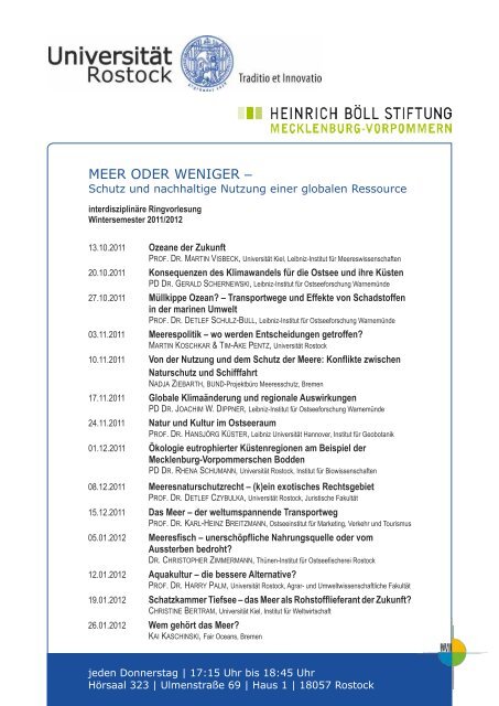 Flyer (pdf) - Interdisziplinäre Fakultät - Universität Rostock