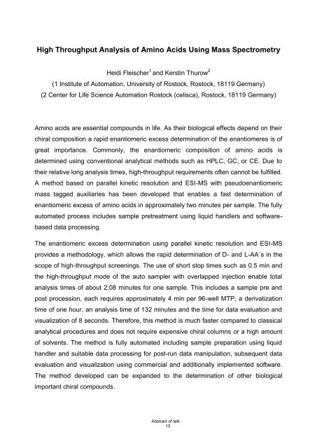 Spectroscopy – Detective in Science Book of Abstracts - Universität ...