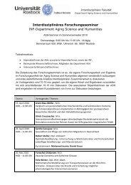 Interdisziplinäres Forschungsseminar INF-Department Aging ...