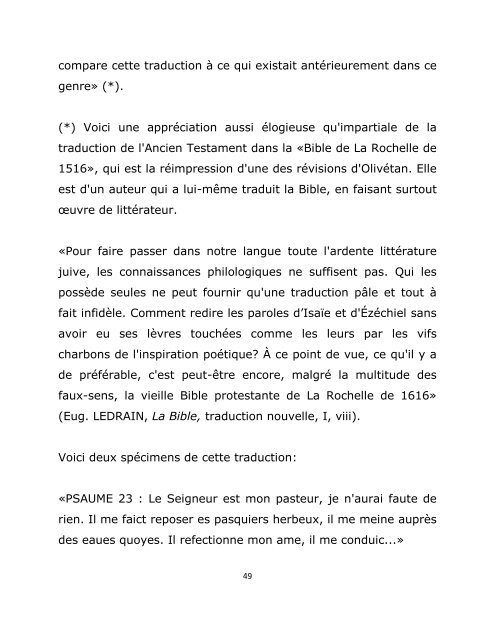 La Bible des Réformateurs et les instruments d'amputation.