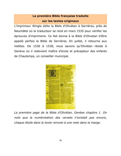 La Bible des Réformateurs et les instruments d'amputation.