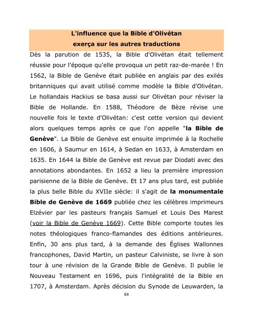 La Bible des Réformateurs et les instruments d'amputation.