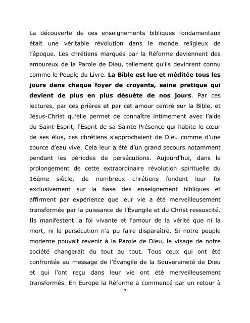 La Bible des Réformateurs et les instruments d'amputation.