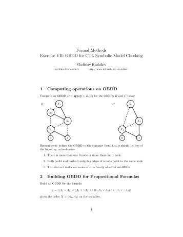 Formal Methods Exercise VII: OBDD for CTL Symbolic Model ...