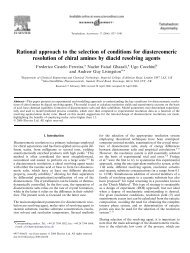 Rational approach to the selection of conditions for diastereomeric ...