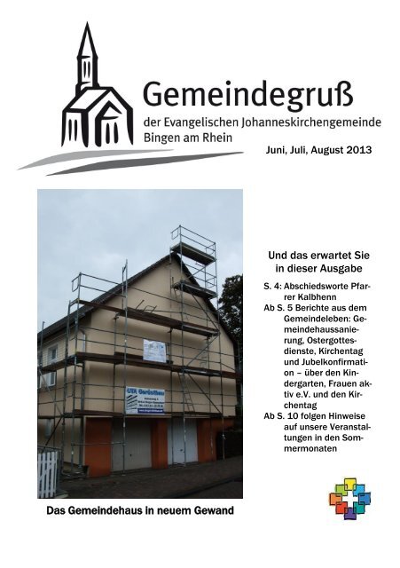Juni, Juli, August - Evangelische Johanneskirchengemeinde Bingen