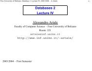 Databases 2 Lecture IV Alessandro Artale - Faculty of Computer ...