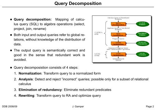 Chapter 6: Query Decomposition and Data Localization