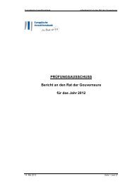 Bericht des Prüfungsausschusses für das Jahr 2012