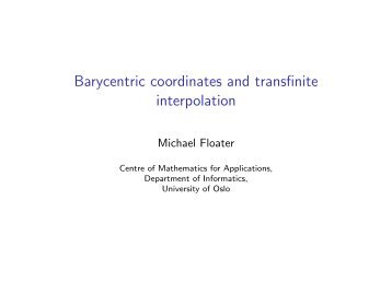 Barycentric coordinates and transfinite interpolation