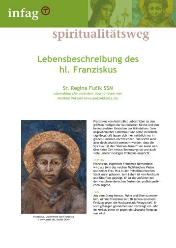 Lebensbeschreibung des hl. Franziskus Sr. Regina Fučik SSM - infag