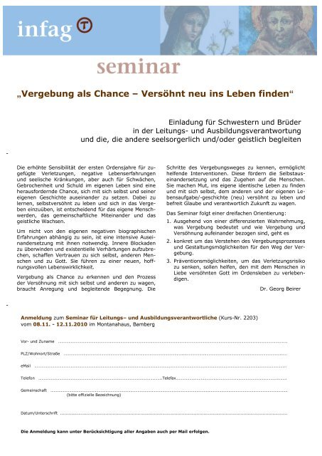 „Vergebung als Chance Versöhnt neu ins Leben finden“ - infag