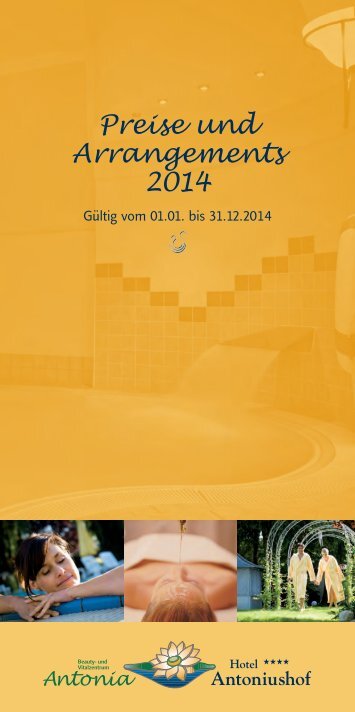 Preise und Arrangements 2014